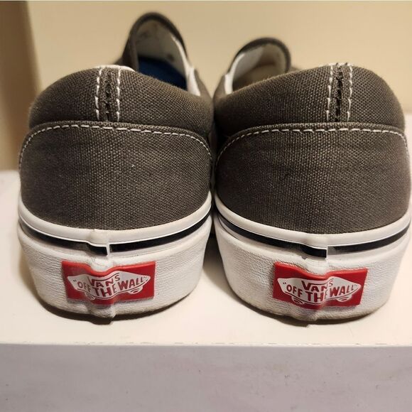 VANS "Asher" Gray Canvas Slip-On Sneakers Womans 8/38.5 Ret $135 WORN ONCE! - Picture 7 of 9